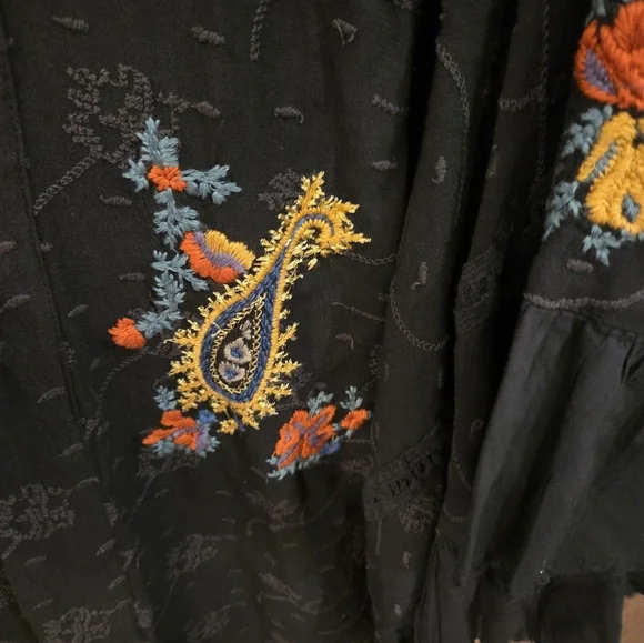 Dottie West Embroidered Ruffled Kimono Size XS/S - Picture 7 of 12